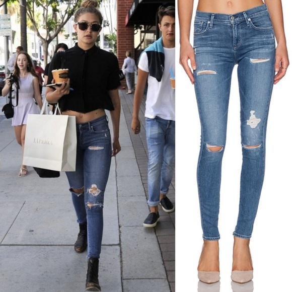 AGOLDE Sophie High Rise Skinny Distressed Jeans - Picture 4 of 16